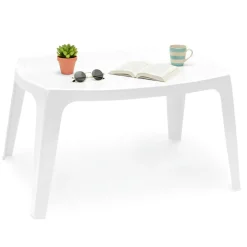 Tavolino da Esterno Bianco 2 Posti 76x49x43h cm, Made in Italy - Mclendon