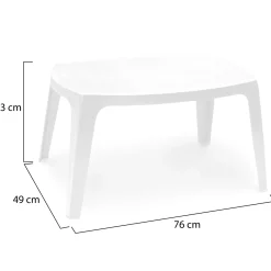Tavolino da Esterno Bianco 2 Posti Rotondo 46x40x38h cm, Finitura Effetto Liscio Made in Italy - Crudup