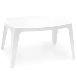 Tavolino da Esterno Bianco 2 Posti Rotondo 46x40x38h cm, Finitura Effetto Liscio Made in Italy - Crudup