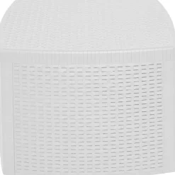 Tavolino da Esterno Bianco 2 Posti Tavolo Tavolino Contenitore 53x53x40h cm, Forma Cubica - Akane