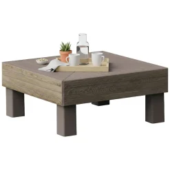 Tavolino da Esterno Marrone Noce 4 Posti 65x65x29h cm - Ionia
