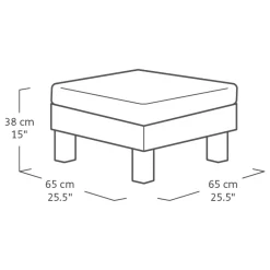 Tavolino da Esterno Marrone Noce 4 Posti 65x65x29h cm - Ionia