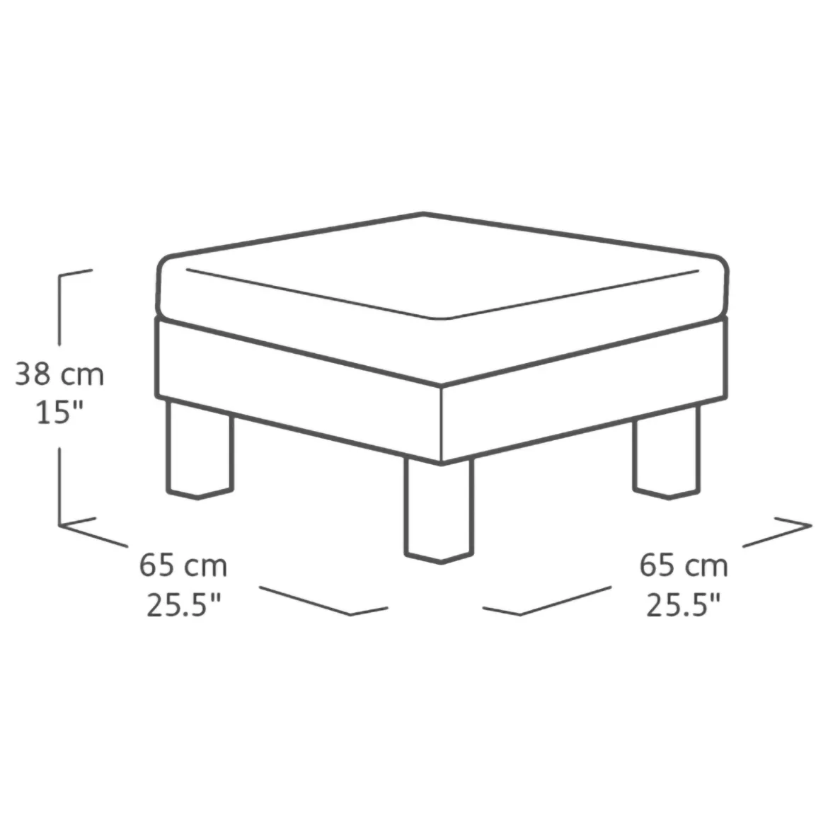 Tavolino da Esterno Marrone Noce 4 Posti 65x65x29h cm - Ionia