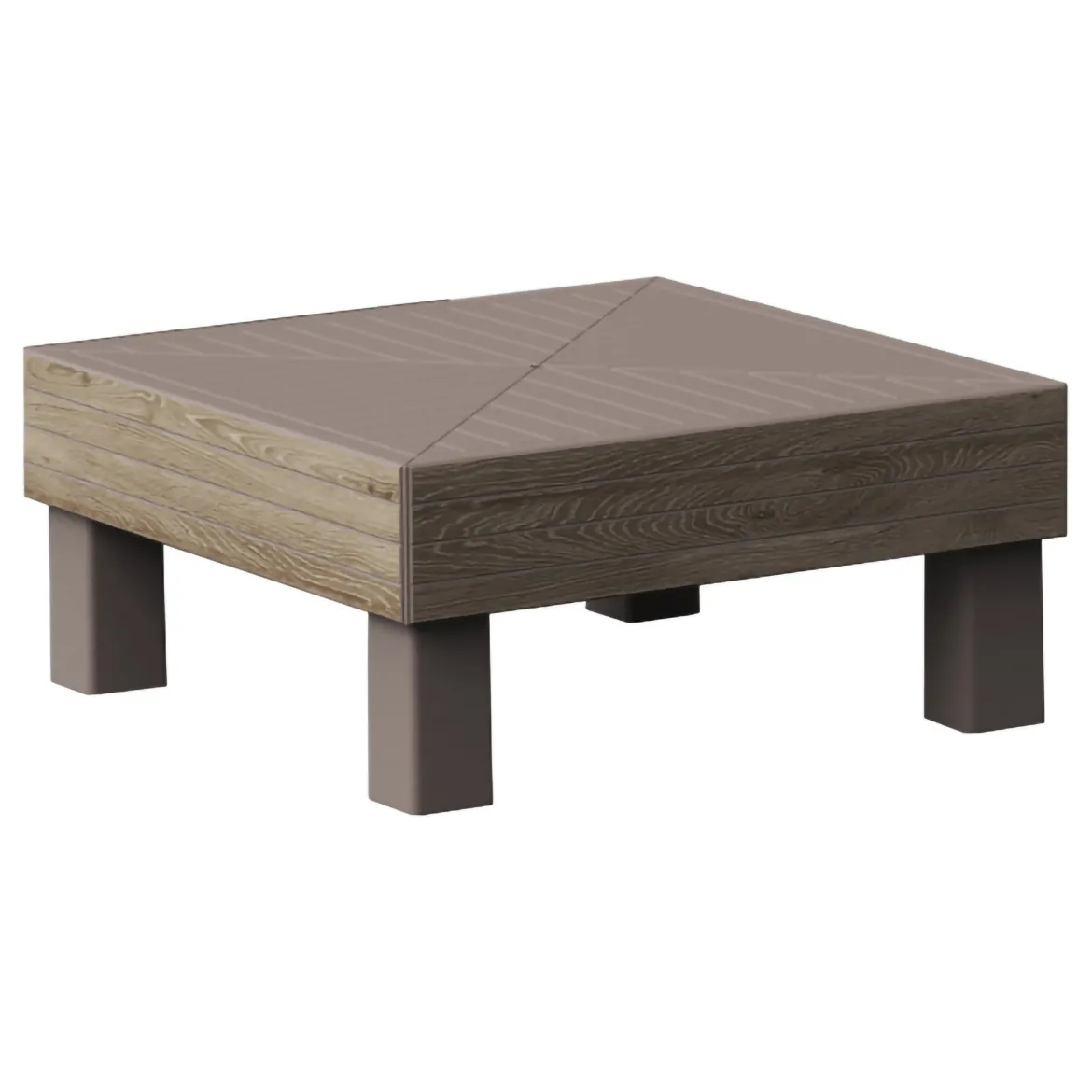 Tavolino da Esterno Marrone Noce 4 Posti 65x65x29h cm - Ionia