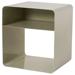 Tavolino da Salotto Beige Effetto Lucido 2 Vani 45x50x56h cm, Forma Rettangolare - Cannobio