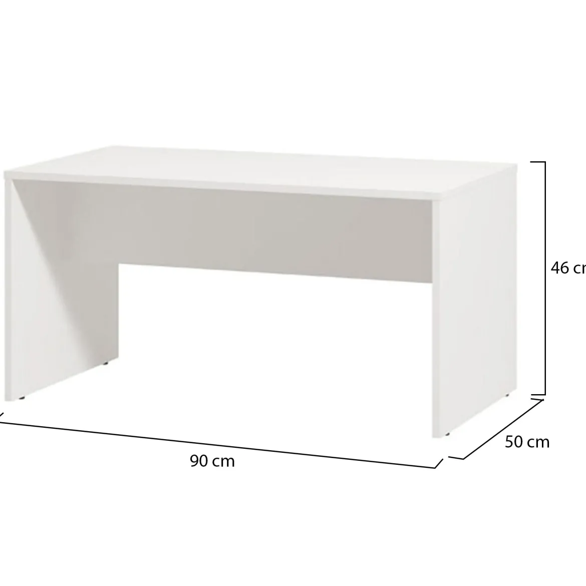 Tavolino da Salotto Bianco con Ruote 2 Vani 30x40x50h cm, Forma Rettangolare - Monticano