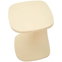 Tavolino da Salotto Bianco Crema Adatto per Indoor/outdoor Forma Rettangolare 44x54x44h cm, Colore Ripiano Bianco - Bagan