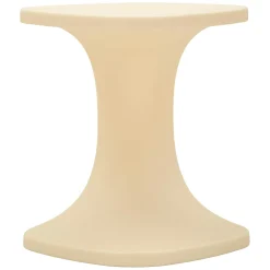 Tavolino da Salotto Bianco Crema Adatto per Indoor/outdoor Forma Rettangolare 44x54x44h cm, Colore Ripiano Bianco - Bagan