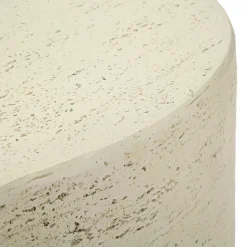 Tavolino da Salotto Bianco Crema Nero Adatto per Indoor/outdoor Effetto Pietra Forma Nuvola 62x48x100h cm, Colore Ripiano Bianco - Sefrou