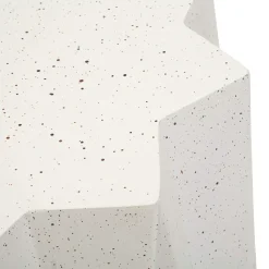 Tavolino da Salotto Bianco Crema Nero Adatto per Indoor/outdoor Effetto Pietra Forma Stella 46x60x46h cm, Colore Ripiano Bianco - Gala