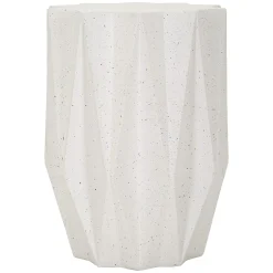 Tavolino da Salotto Bianco Crema Nero Adatto per Indoor/outdoor Effetto Pietra Forma Stella 46x60x46h cm, Colore Ripiano Bianco - Gala