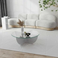 Tavolino da Salotto Bianco Forma Rettangolare Materiale Piano in Legno Nobilitato 119x60x40h cm, Colore Ripiano Bianco - Turate
