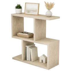 Tavolino da Salotto Bianco Marmo 2 Vani Forma Rettangolare 45x17x51h cm, Sfumatura Colore Ripiano Marmo - Tarzo
