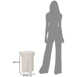 Tavolino da Salotto Bianco Marmo Adatto per Indoor/outdoor Forma Rotondo 42x51x42h cm, Colore Ripiano Bianco - Gaka