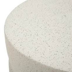 Tavolino da Salotto Bianco Marmo Adatto per Indoor/outdoor Forma Rotondo 42x51x42h cm, Colore Ripiano Bianco - Gaka