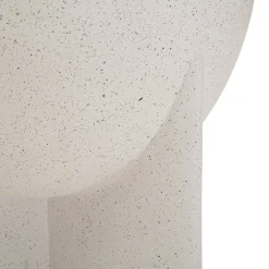 Tavolino da Salotto Bianco Marmo Adatto per Indoor/outdoor Forma Rotondo 42x51x42h cm, Colore Ripiano Bianco - Gaka