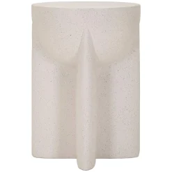 Tavolino da Salotto Bianco Marmo Adatto per Indoor/outdoor Forma Rotondo 42x51x42h cm, Colore Ripiano Bianco - Gaka