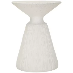 Tavolino da Salotto Bianco Marmo Adatto per Indoor/outdoor Forma Rotondo 47x61x47h cm, Colore Ripiano Bianco - Gakamota