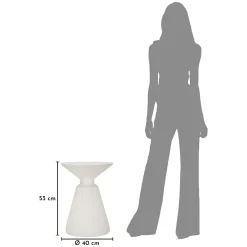 Tavolino da Salotto Bianco Marmo Adatto per Indoor/outdoor Forma Rotondo 47x61x47h cm, Colore Ripiano Bianco - Gakamota