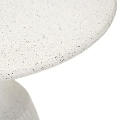 Tavolino da Salotto Bianco Marmo Adatto per Indoor/outdoor Forma Rotondo 47x61x47h cm, Colore Ripiano Bianco - Gakamota
