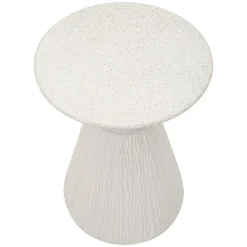 Tavolino da Salotto Bianco Marmo Adatto per Indoor/outdoor Forma Rotondo 47x61x47h cm, Colore Ripiano Bianco - Gakamota