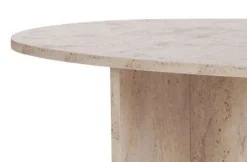 Tavolino da Salotto Bianco Marmo Forma Ovale Materiale Piano in Legno Nobilitato 120x65x40h cm, Colore Ripiano Bianco - Parona