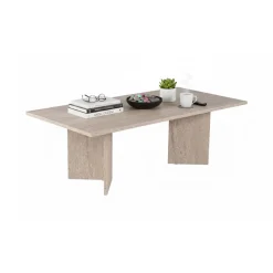Tavolino da Salotto Bianco Marmo Forma Rettangolare Materiale Piano in Legno Nobilitato 119x60x40h cm, Colore Ripiano Bianco - Turate