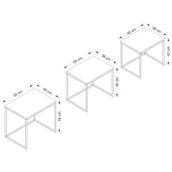 Tavolino da Salotto Bianco Modulabile Forma Rettangolare 80x80x30h cm, Materiale Piano in Vetro - Pagliara