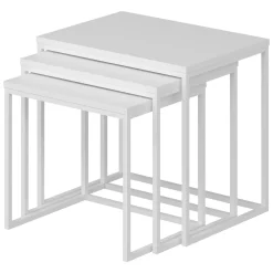 Tavolino da Salotto Bianco Modulabile Forma Rettangolare 80x80x30h cm, Materiale Piano in Vetro - Pagliara