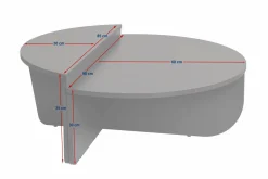 Tavolino da Salotto Bianco Nero Forma Fantasia Colore Struttura Nero 90x60x35h cm, Materiale Piano in Legno Nobilitato - Mansue