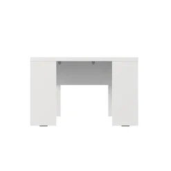 Tavolino da Salotto Bianco Opaco Forma Rettangolare Colore Ripiano Bianco 90x50x43h cm, Sfumatura Colore Struttura Opaco - Riposto