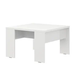 Tavolino da Salotto Bianco Opaco Forma Rettangolare Colore Ripiano Bianco 90x50x43h cm, Sfumatura Colore Struttura Opaco - Riposto