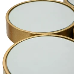 Tavolino da Salotto Bianco oro Forma Rotondo Colore Ripiano Bianco 43x35x43h cm, Materiale Struttura in Plastica - Kep