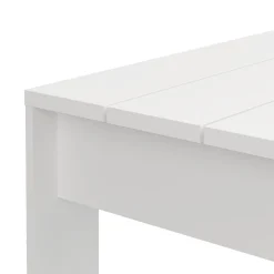 Tavolino da Salotto Bianco Piano Effetto Doghe Forma Rettangolare 120x67x43h cm, Colore Ripiano Bianco - Bertona