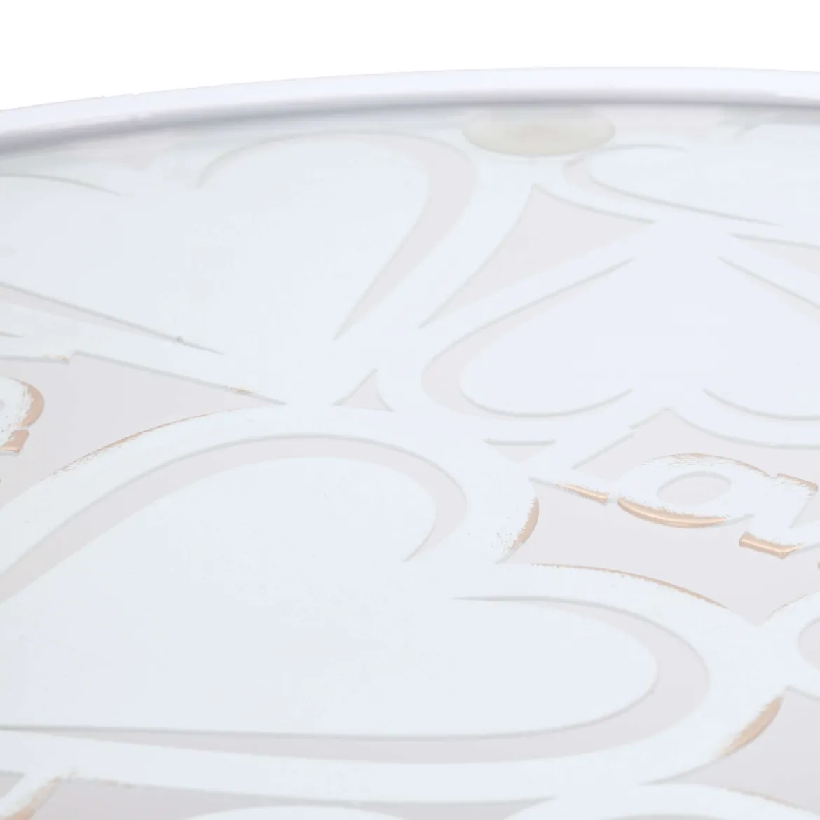 Tavolino da Salotto Bianco Trasparente set da 2 Forma Rotondo 43x43x60h cm, Colore Ripiano Trasparente - Chamba