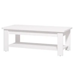 Tavolino da Salotto Bianco un Vano Forma Rettangolare 124x60x45h cm, Materiale Piano in Legno Nobilitato - Pella