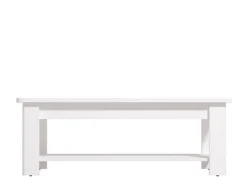 Tavolino da Salotto Bianco un Vano Forma Rettangolare 124x60x45h cm, Materiale Piano in Legno Nobilitato - Pella