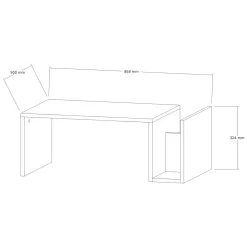Tavolino da Salotto Bianco un Vano Forma Rettangolare 90.5x50.5x41.5h cm, Materiale Piano in Legno Nobilitato - Piraino
