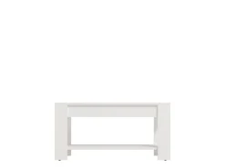 Tavolino da Salotto Bianco un Vano Forma Rettangolare 90x49.5x45.5h cm, Materiale Piano in Legno Nobilitato - Signa