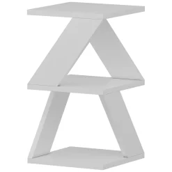 Tavolino da Salotto Bianco 2 Vani Forma Rettangolare 30x30x50h cm, Materiale Piano in Legno Nobilitato - Rubiana