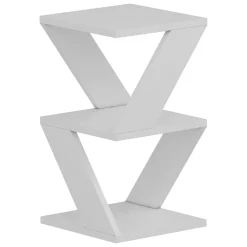 Tavolino da Salotto Bianco 2 Vani Forma Rettangolare 30x30x50h cm, Materiale Piano in Legno Nobilitato - Rubiana