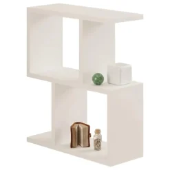 Tavolino da Salotto Bianco 2 Vani Forma Rettangolare 45x17x51h cm, Materiale Piano in Legno Nobilitato - Ceprano