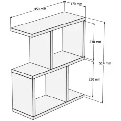 Tavolino da Salotto Bianco 2 Vani Forma Rettangolare 45x17x51h cm, Materiale Piano in Legno Nobilitato - Ceprano