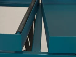 Tavolino da Salotto blu Forma Quadrata Materiale Piano in Metallo 35x40x35h cm, Colore Ripiano blu - Limana