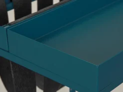Tavolino da Salotto blu Forma Quadrata Materiale Piano in Metallo 35x40x35h cm, Colore Ripiano blu - Limana