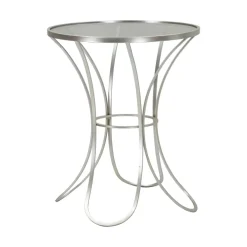 Tavolino da salotto circolare argento 56x56x68h cm - Molina