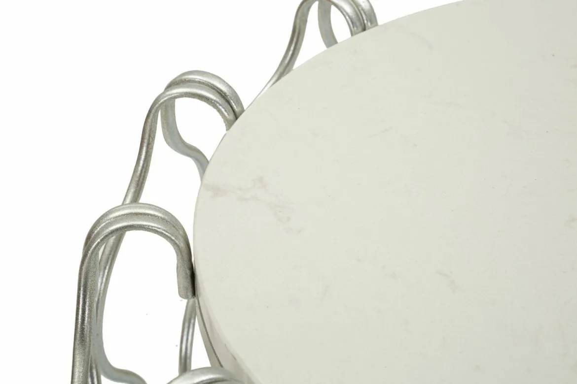 Tavolino da salotto circolare argento 47x47x61h cm - Castelli