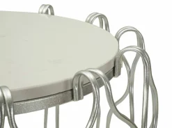 Tavolino da salotto circolare argento 47x47x61h cm - Castelli