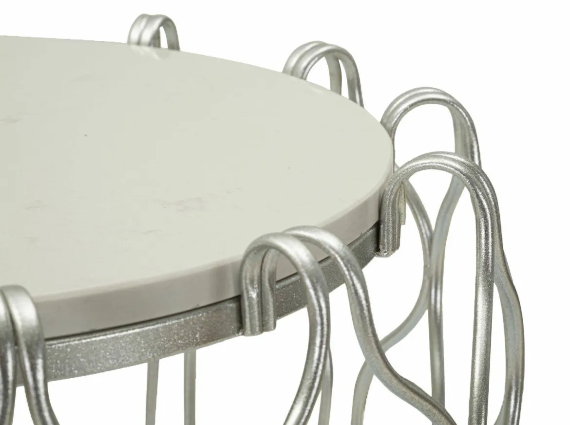 Tavolino da salotto circolare argento 47x47x61h cm - Castelli