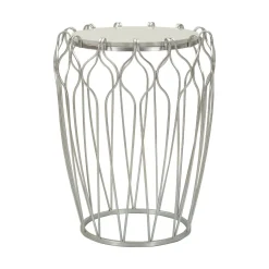 Tavolino da salotto circolare argento 47x47x61h cm - Castelli